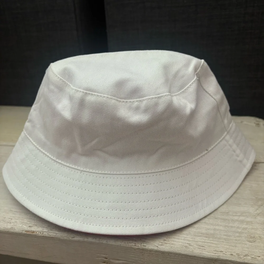 NWT Zara Kids NEW Malibu Reversible Blue, Red and White Bucket Hat Embroidered